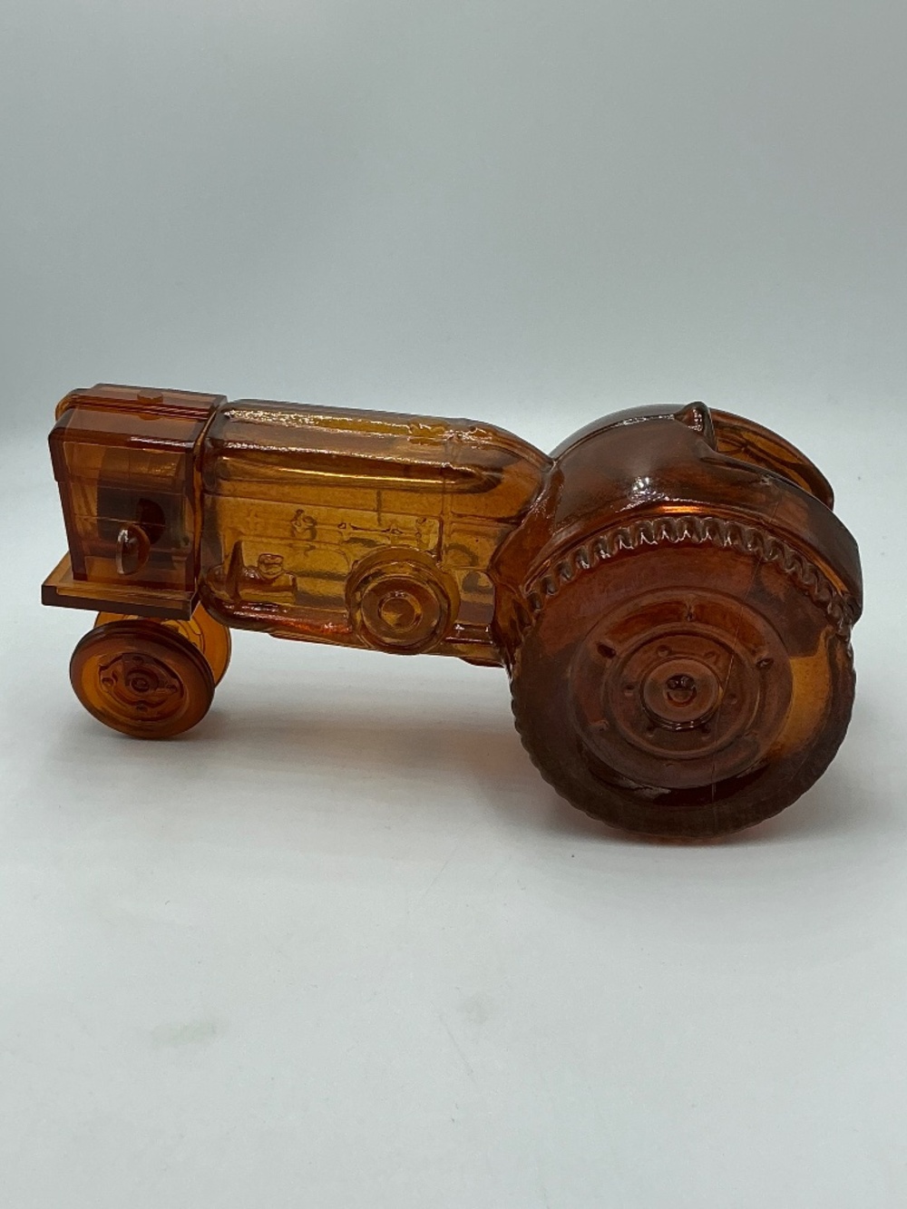 Vintage Avon Tractor Decanter Amber Glass Men's After Shave Full 5oz